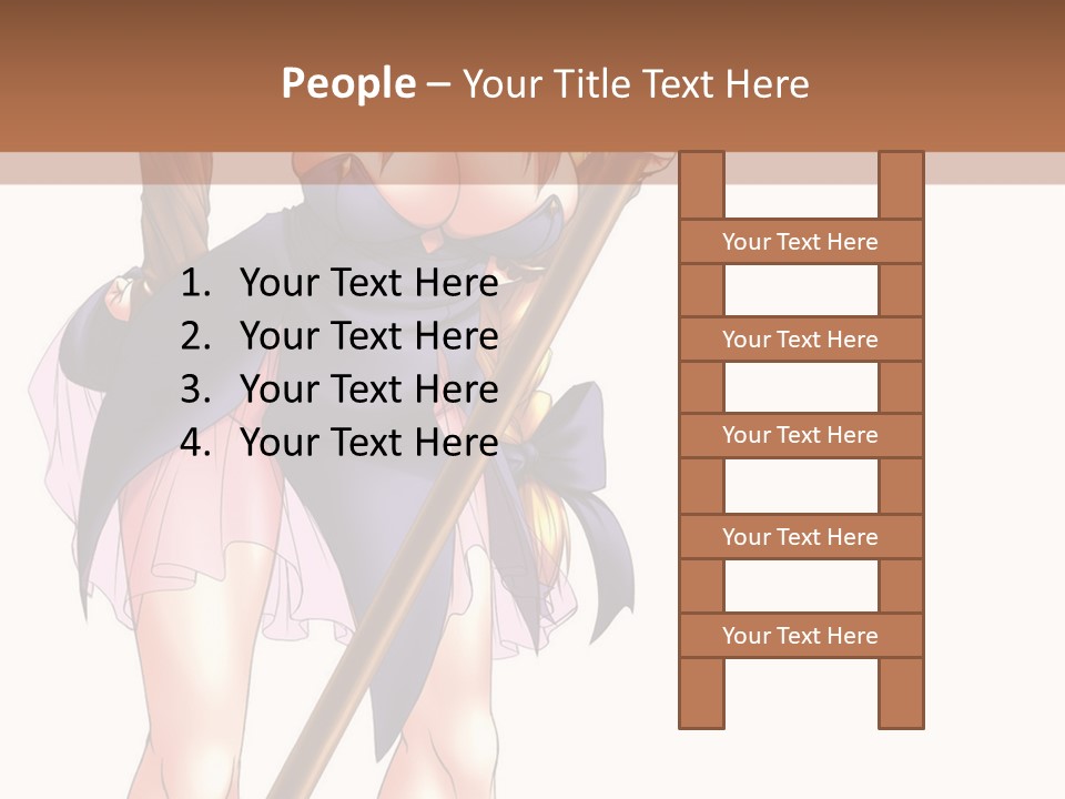 A Woman With A Sword Is Holding A Staff PowerPoint Template