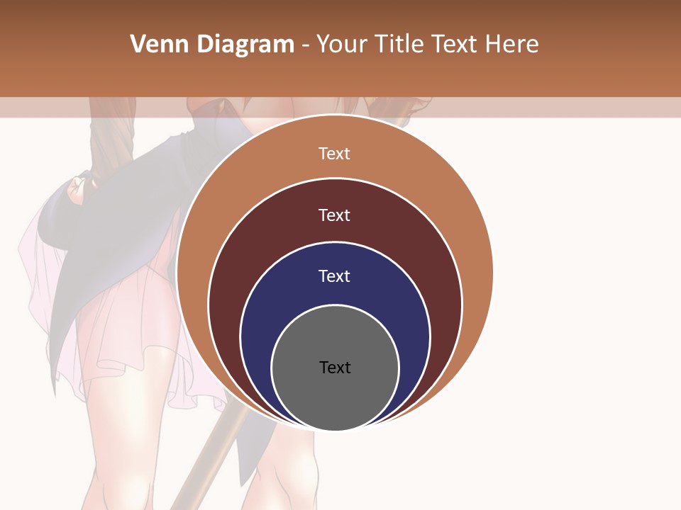 A Woman With A Sword Is Holding A Staff PowerPoint Template