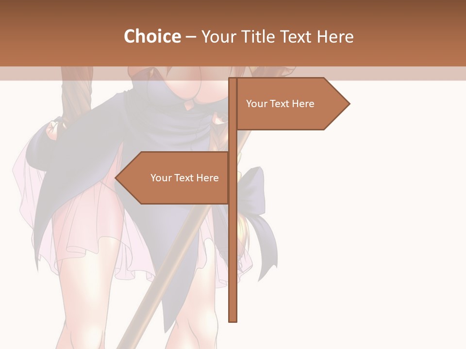 A Woman With A Sword Is Holding A Staff PowerPoint Template