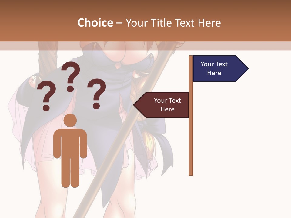 A Woman With A Sword Is Holding A Staff PowerPoint Template