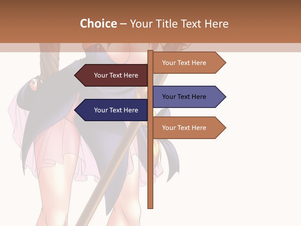 A Woman With A Sword Is Holding A Staff PowerPoint Template