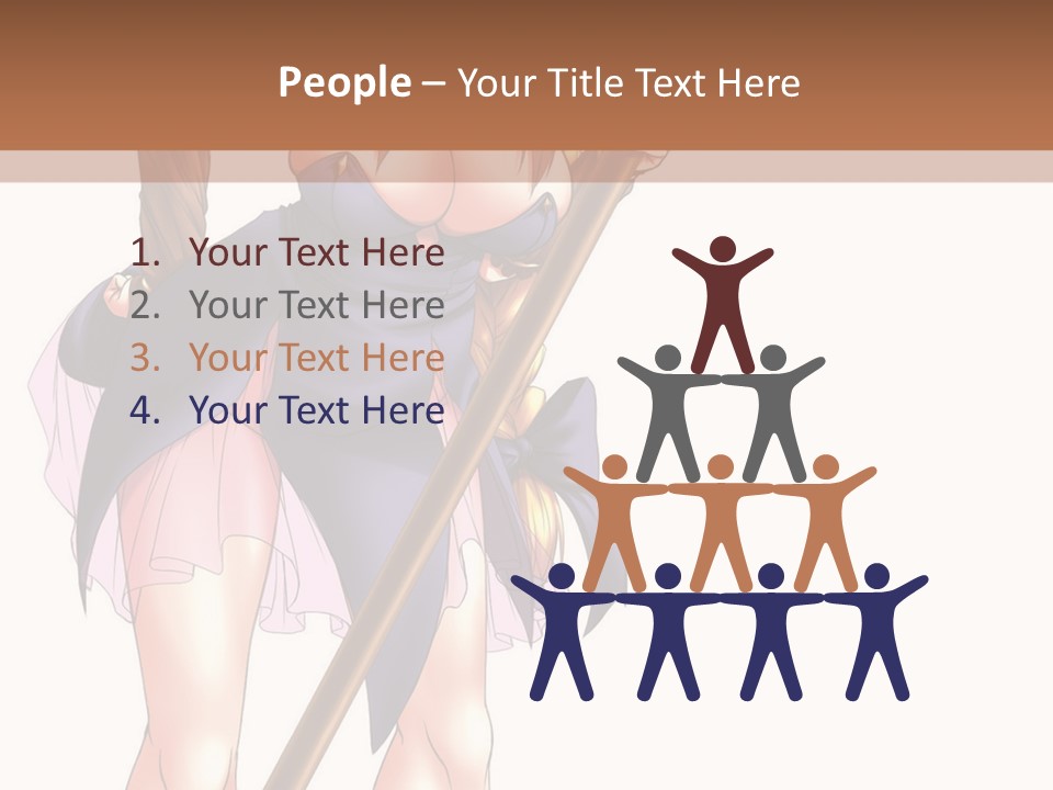 A Woman With A Sword Is Holding A Staff PowerPoint Template