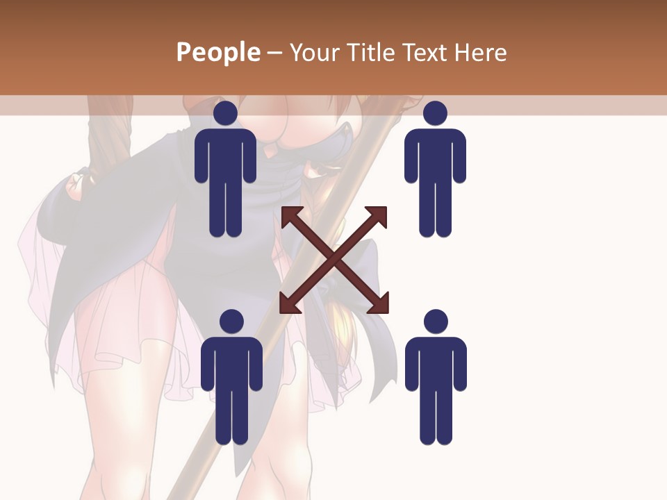 A Woman With A Sword Is Holding A Staff PowerPoint Template