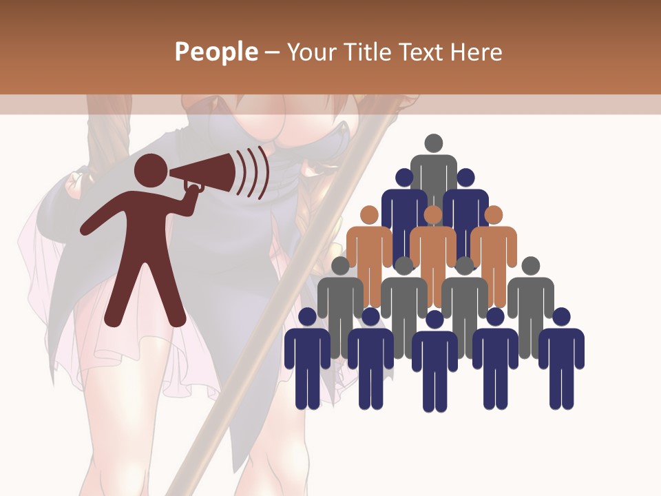 A Woman With A Sword Is Holding A Staff PowerPoint Template