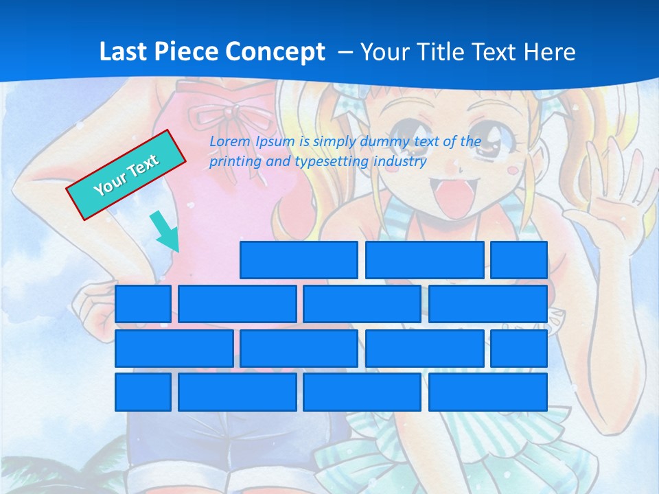 Two Young Girls Standing Next To Each Other On A Blue Background PowerPoint Template