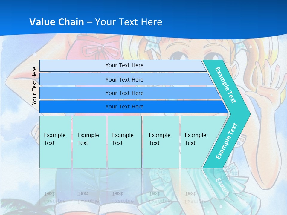 Two Young Girls Standing Next To Each Other On A Blue Background PowerPoint Template