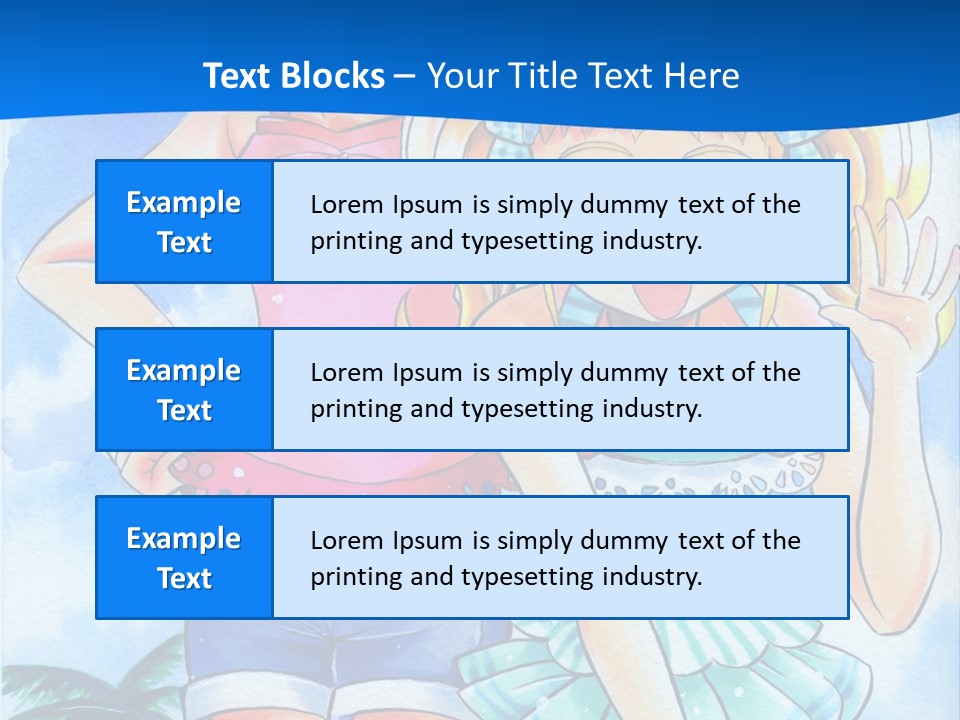 Two Young Girls Standing Next To Each Other On A Blue Background PowerPoint Template