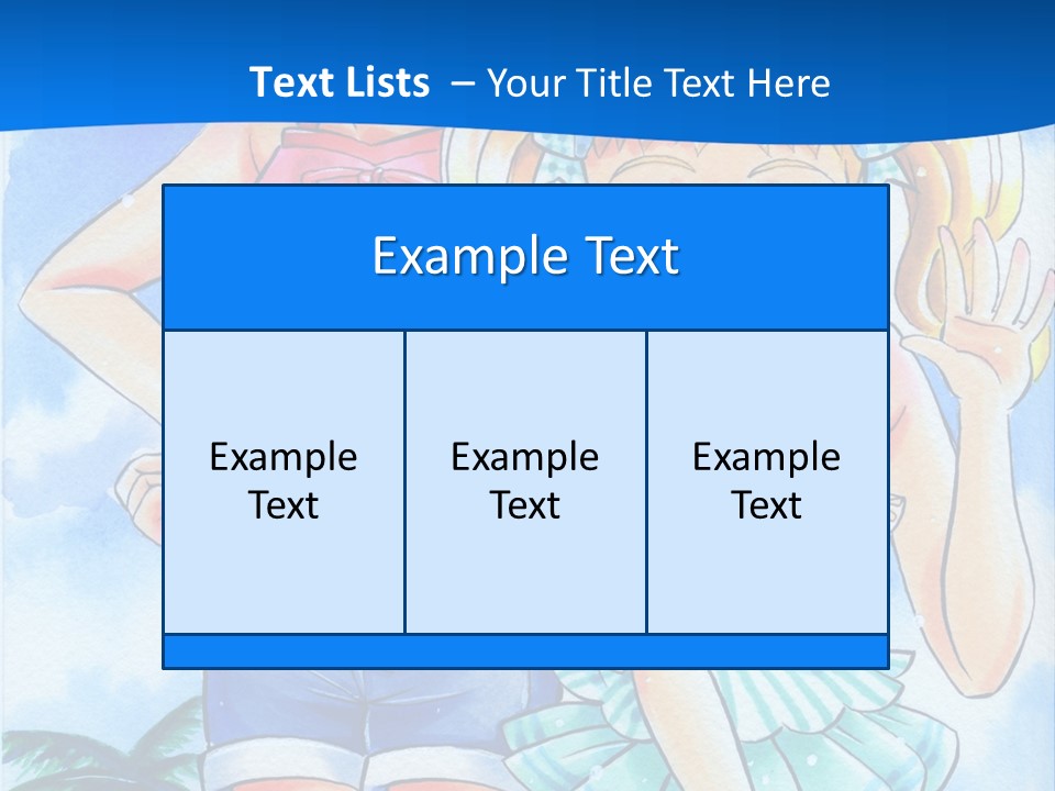 Two Young Girls Standing Next To Each Other On A Blue Background PowerPoint Template