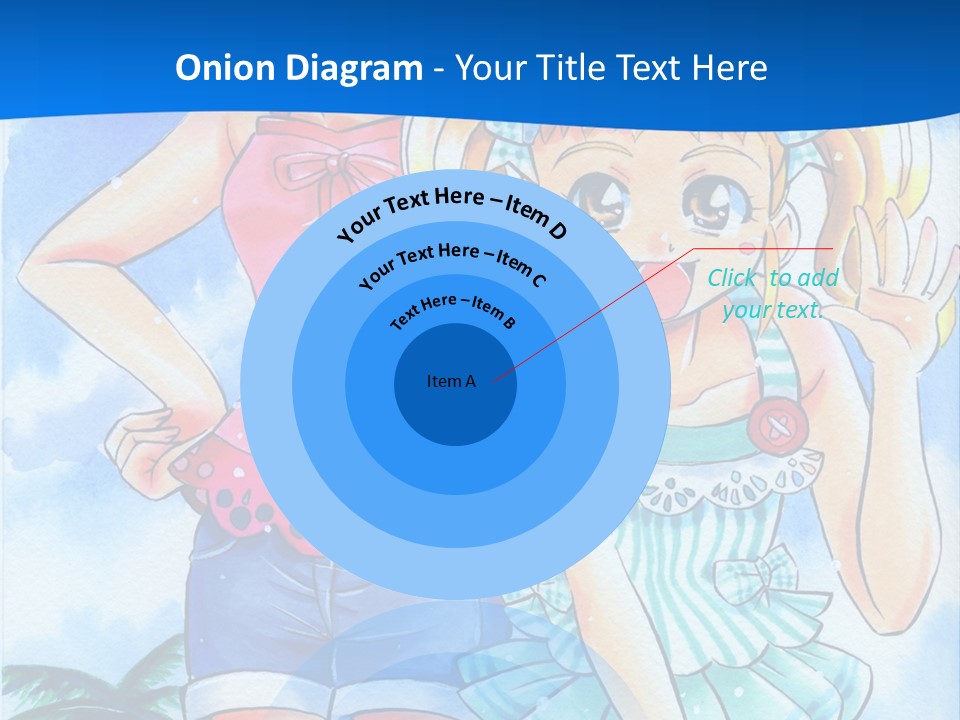 Two Young Girls Standing Next To Each Other On A Blue Background PowerPoint Template