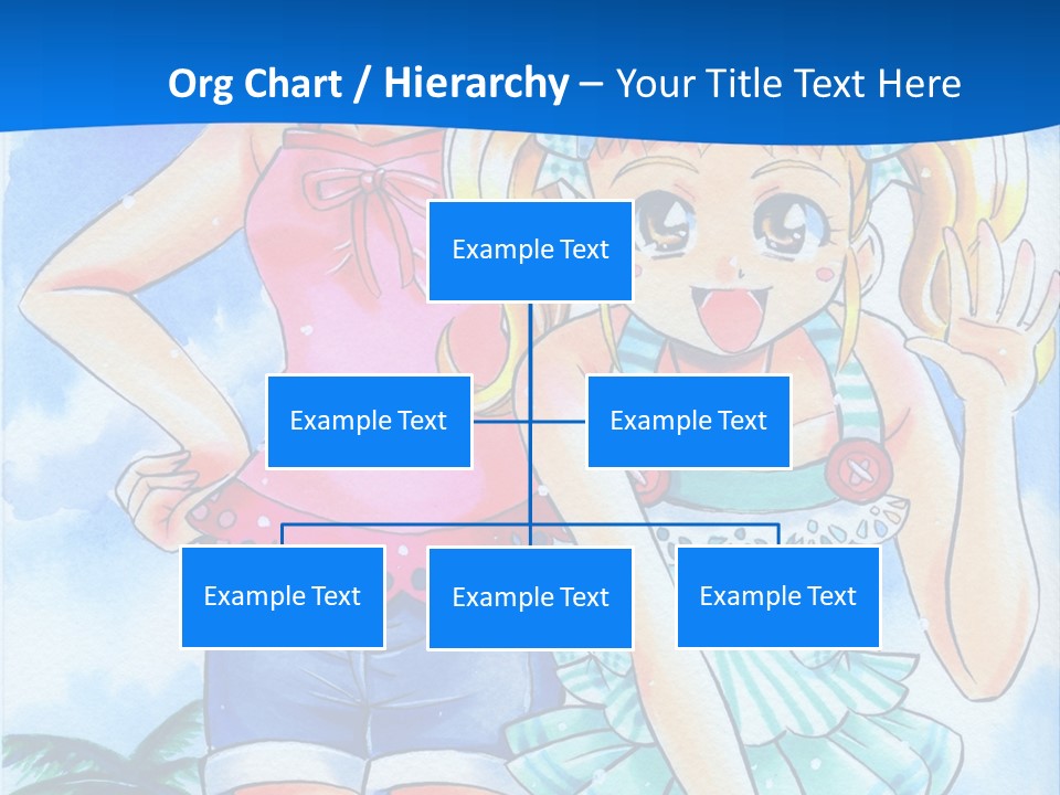 Two Young Girls Standing Next To Each Other On A Blue Background PowerPoint Template