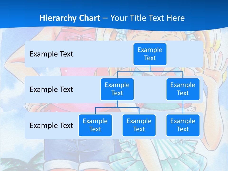 Two Young Girls Standing Next To Each Other On A Blue Background PowerPoint Template