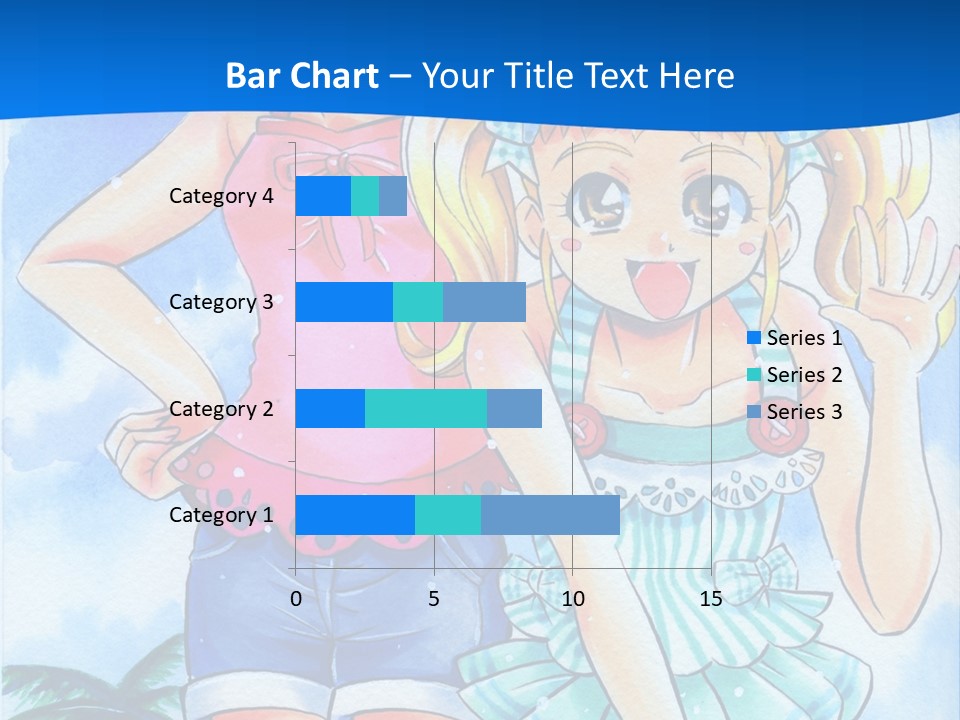 Two Young Girls Standing Next To Each Other On A Blue Background PowerPoint Template