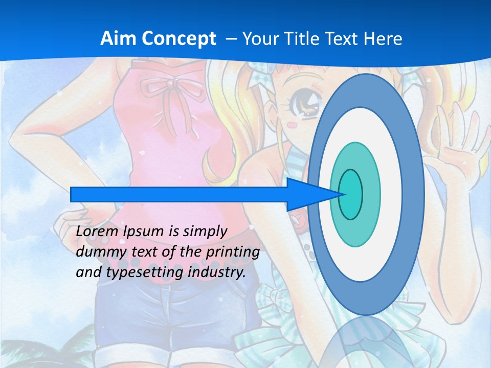 Two Young Girls Standing Next To Each Other On A Blue Background PowerPoint Template