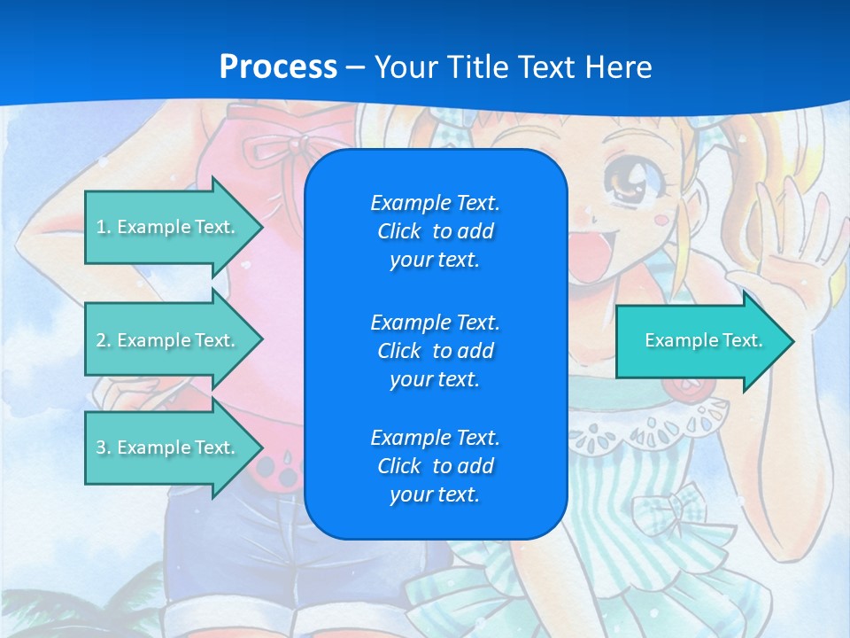 Two Young Girls Standing Next To Each Other On A Blue Background PowerPoint Template