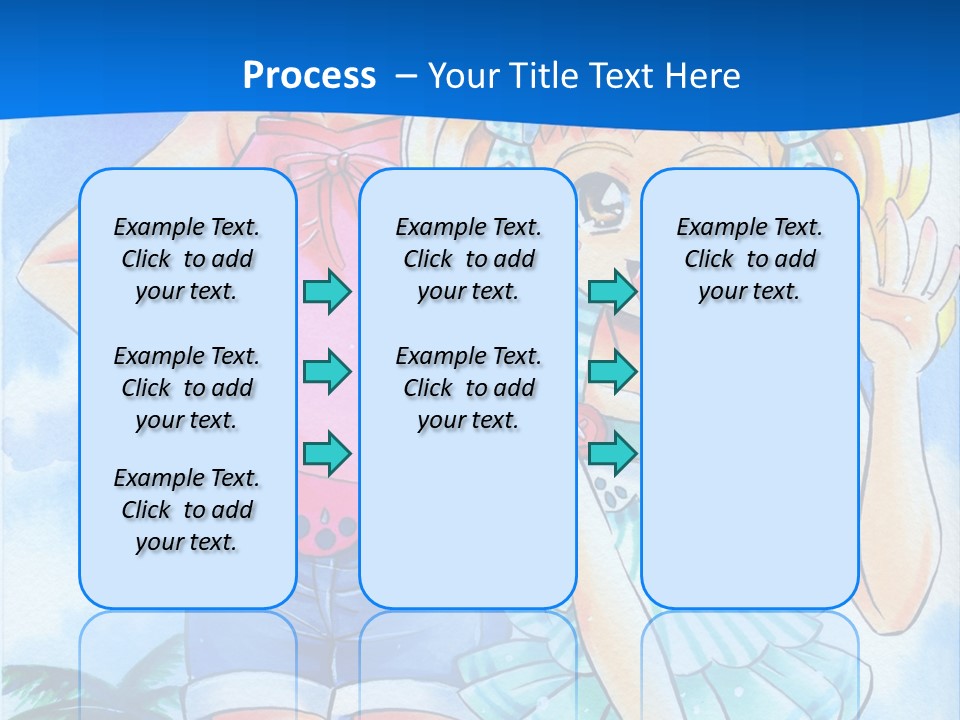 Two Young Girls Standing Next To Each Other On A Blue Background PowerPoint Template