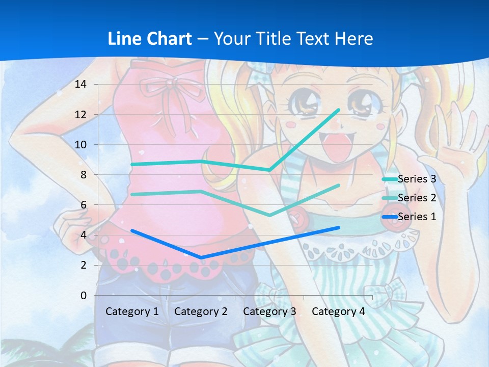 Two Young Girls Standing Next To Each Other On A Blue Background PowerPoint Template