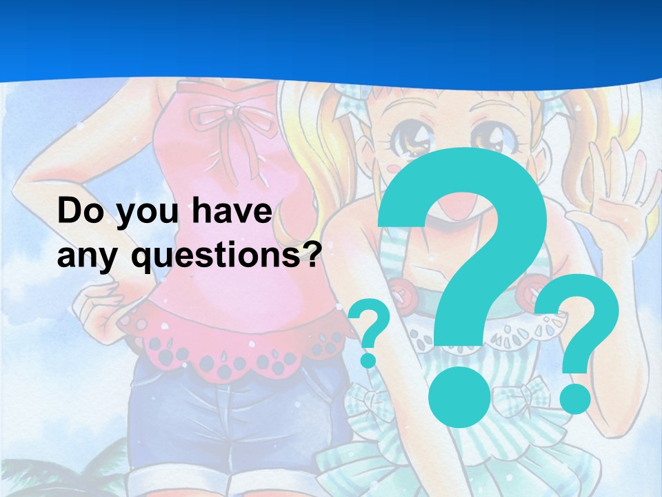 Two Young Girls Standing Next To Each Other On A Blue Background PowerPoint Template