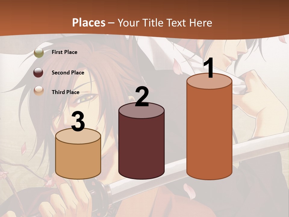 A Couple Of Anime Characters With Swords In Their Hands PowerPoint Template