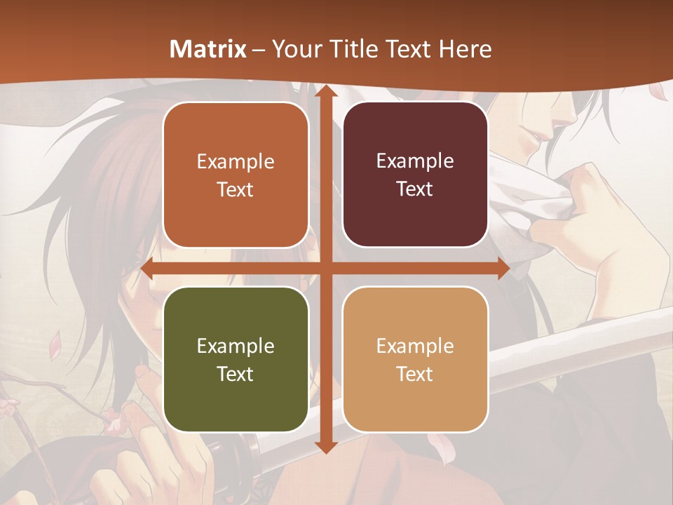 A Couple Of Anime Characters With Swords In Their Hands PowerPoint Template