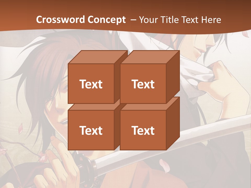 A Couple Of Anime Characters With Swords In Their Hands PowerPoint Template
