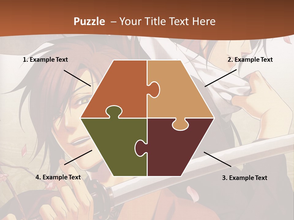 A Couple Of Anime Characters With Swords In Their Hands PowerPoint Template