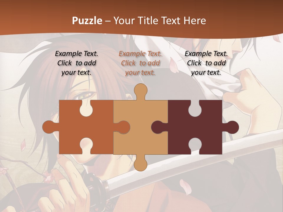 A Couple Of Anime Characters With Swords In Their Hands PowerPoint Template