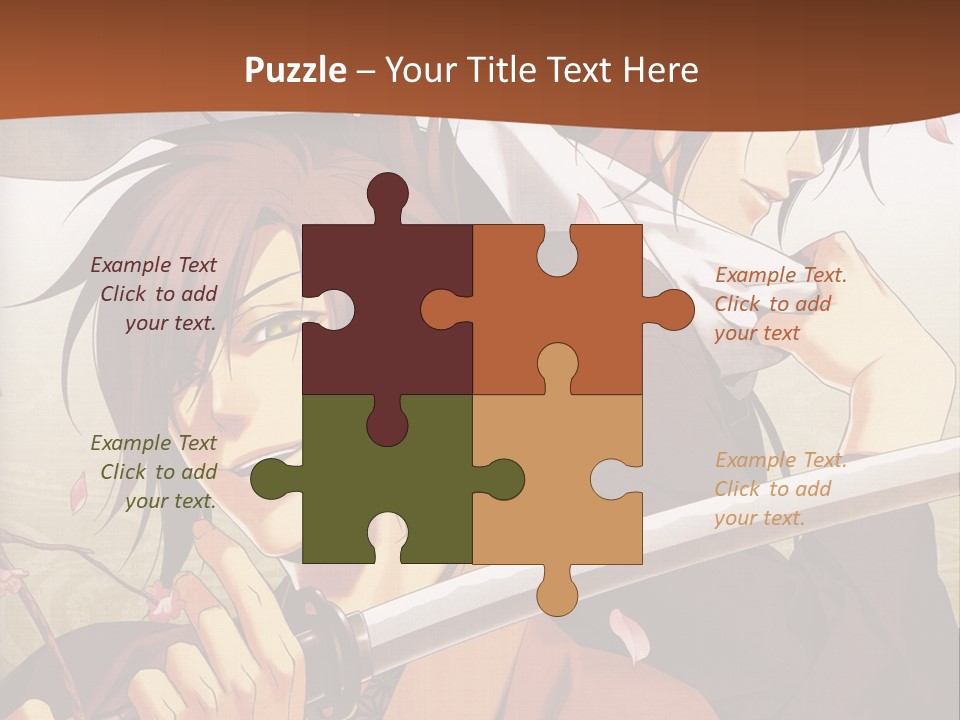 A Couple Of Anime Characters With Swords In Their Hands PowerPoint Template
