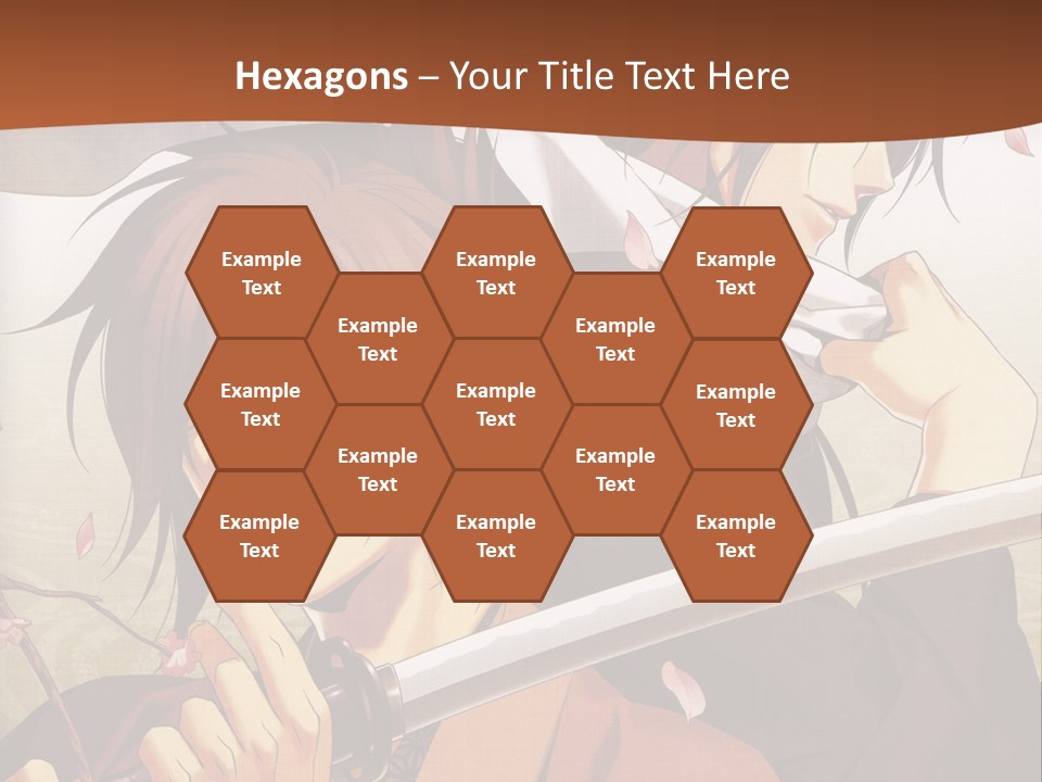 A Couple Of Anime Characters With Swords In Their Hands PowerPoint Template