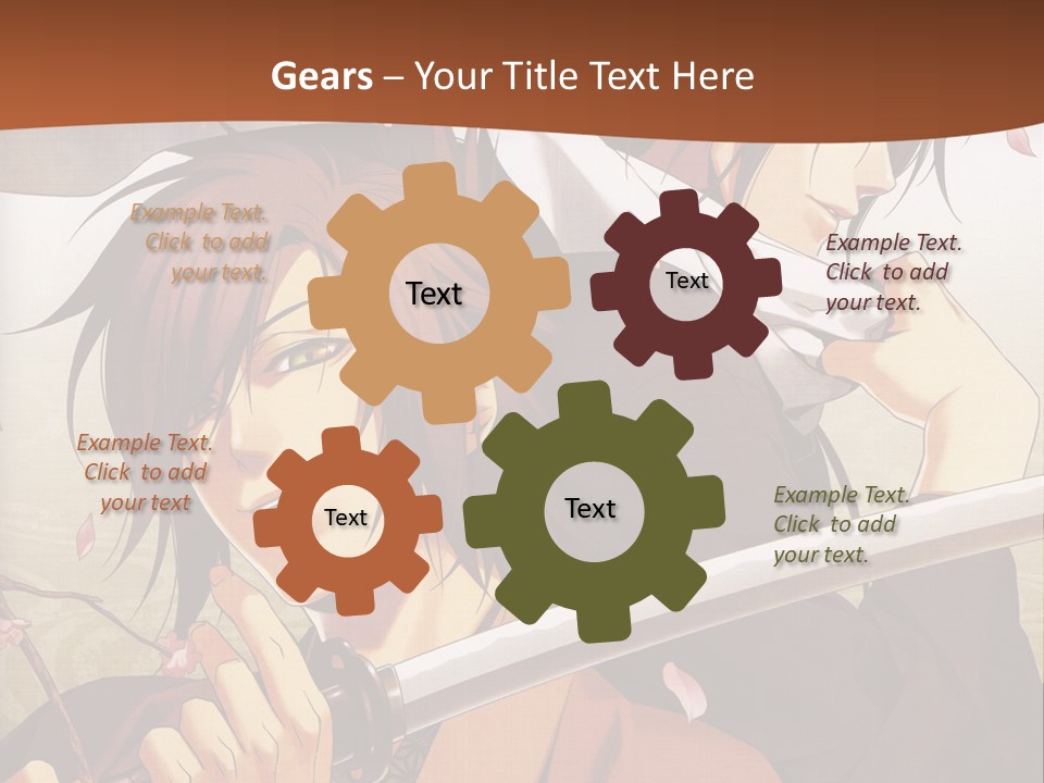 A Couple Of Anime Characters With Swords In Their Hands PowerPoint Template