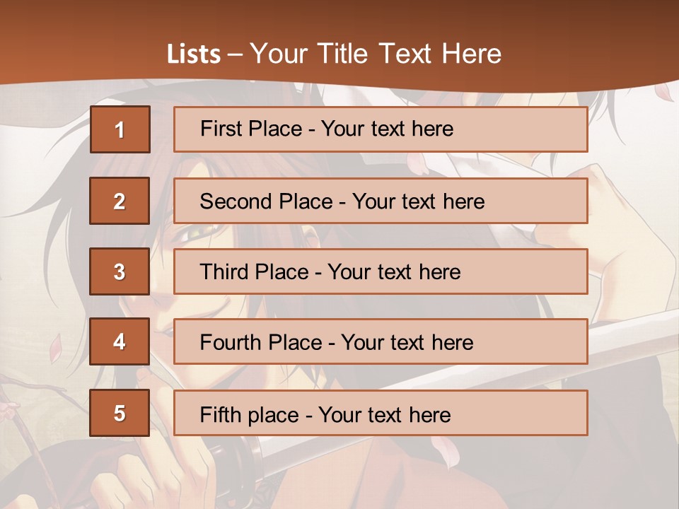 A Couple Of Anime Characters With Swords In Their Hands PowerPoint Template