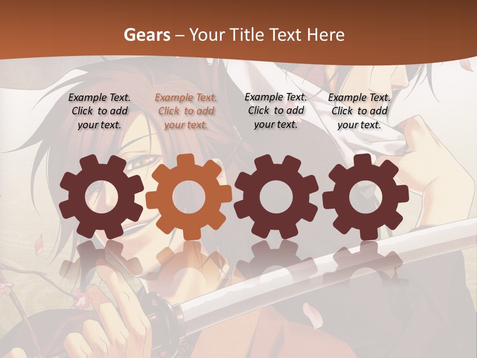 A Couple Of Anime Characters With Swords In Their Hands PowerPoint Template