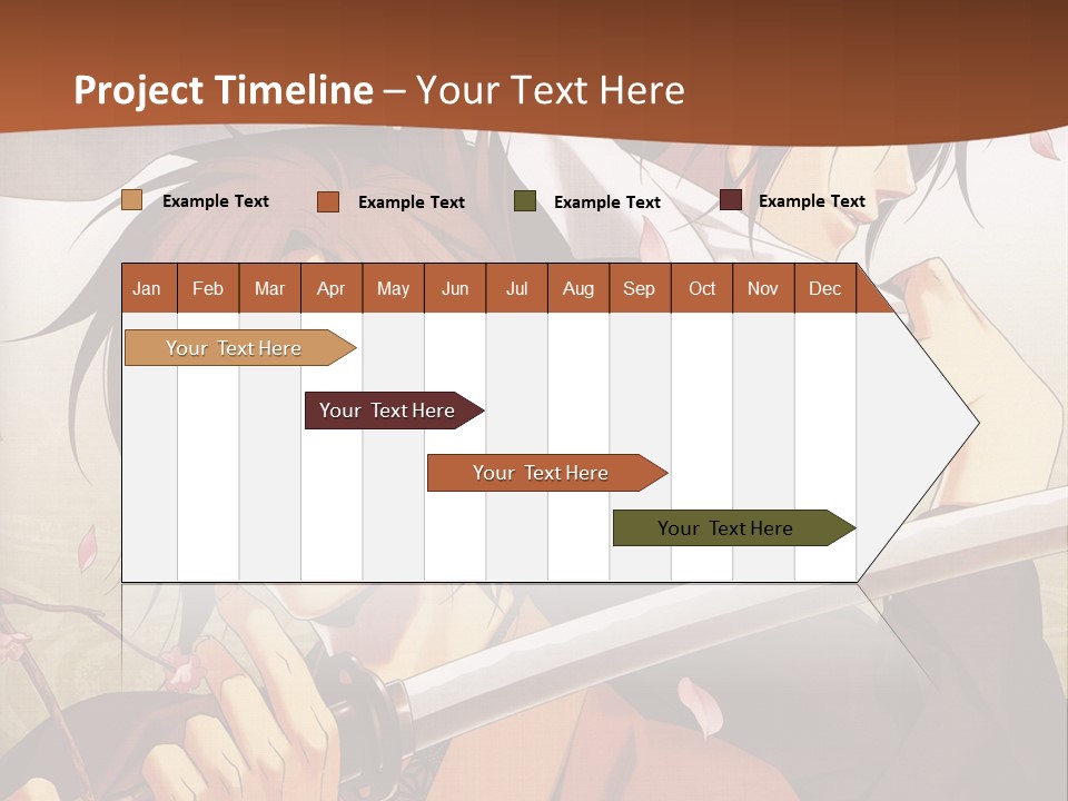 A Couple Of Anime Characters With Swords In Their Hands PowerPoint Template