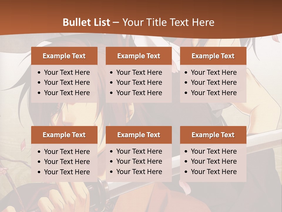 A Couple Of Anime Characters With Swords In Their Hands PowerPoint Template