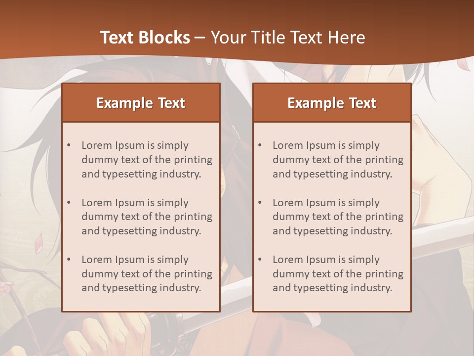 A Couple Of Anime Characters With Swords In Their Hands PowerPoint Template