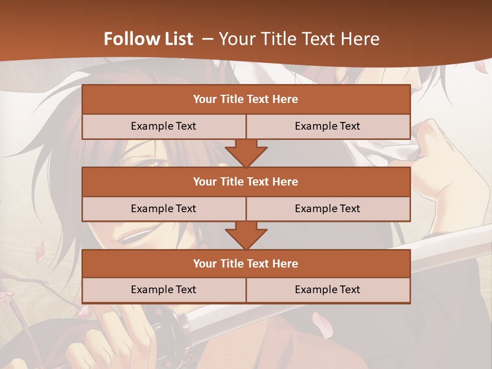 A Couple Of Anime Characters With Swords In Their Hands PowerPoint Template