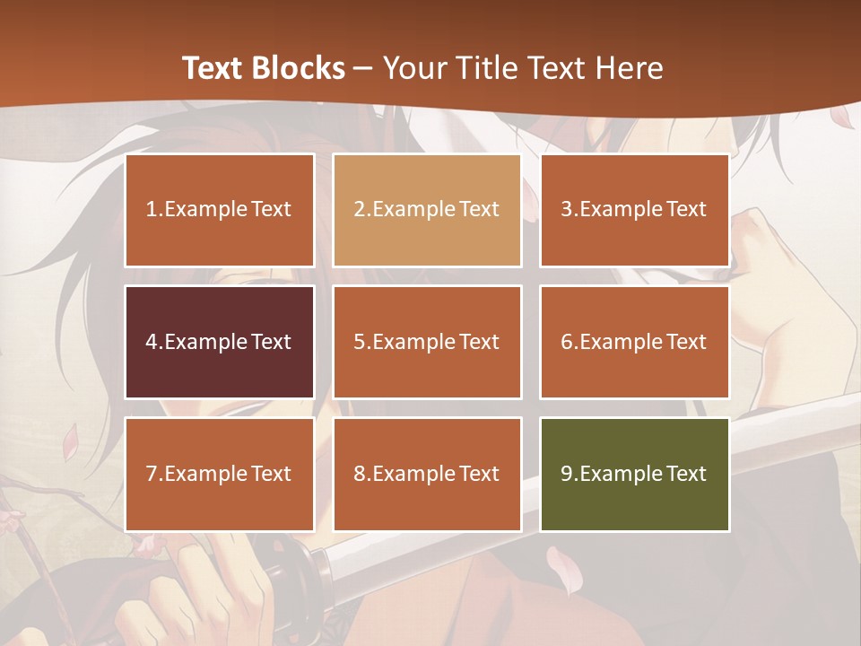 A Couple Of Anime Characters With Swords In Their Hands PowerPoint Template