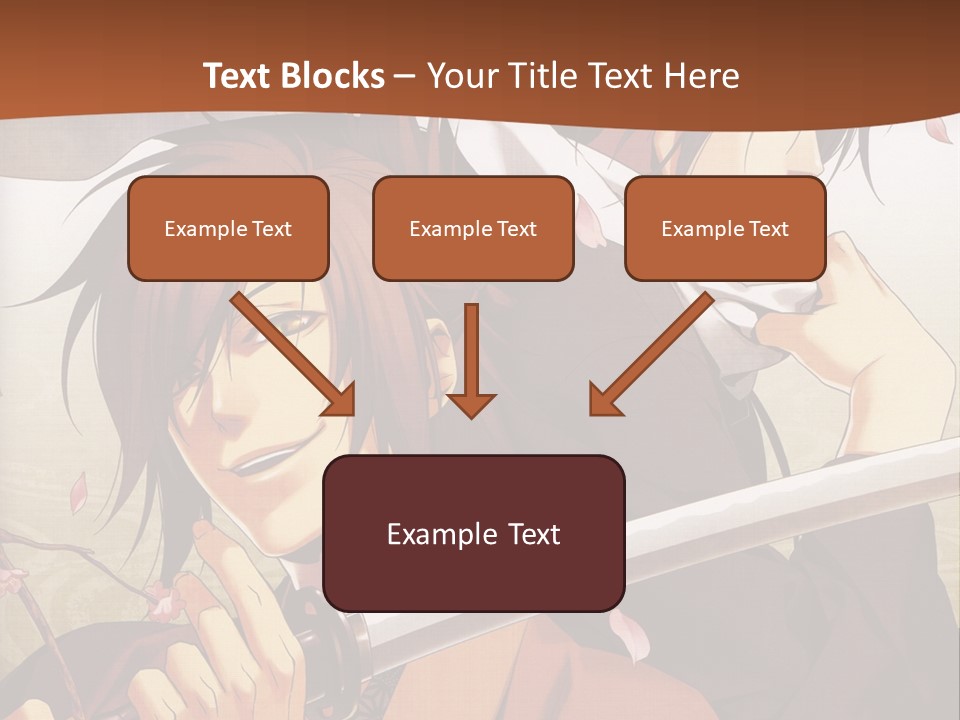 A Couple Of Anime Characters With Swords In Their Hands PowerPoint Template