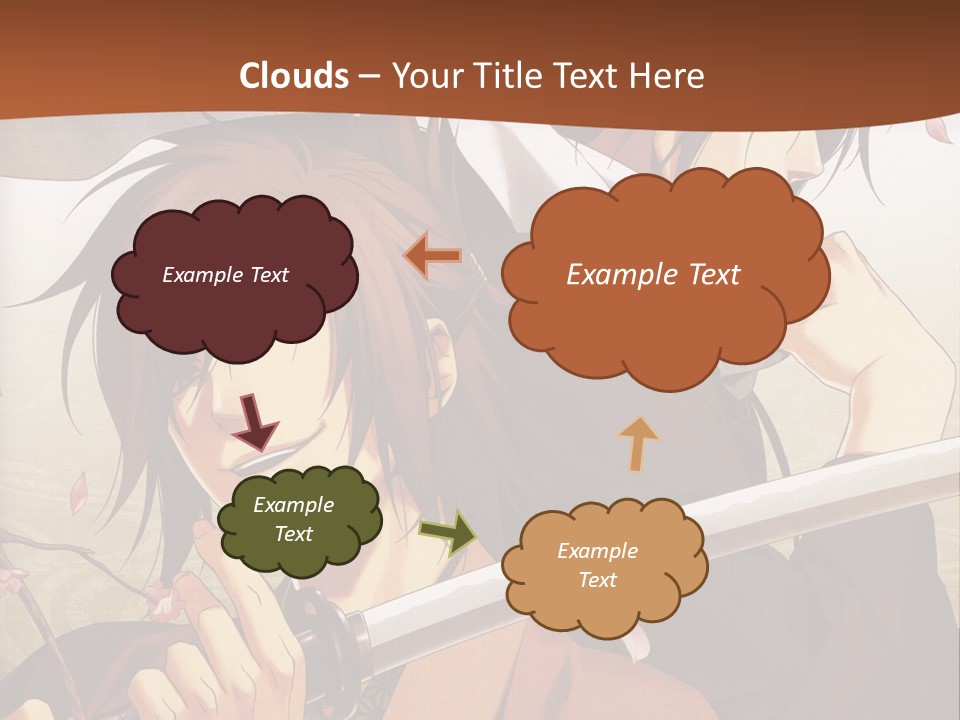 A Couple Of Anime Characters With Swords In Their Hands PowerPoint Template