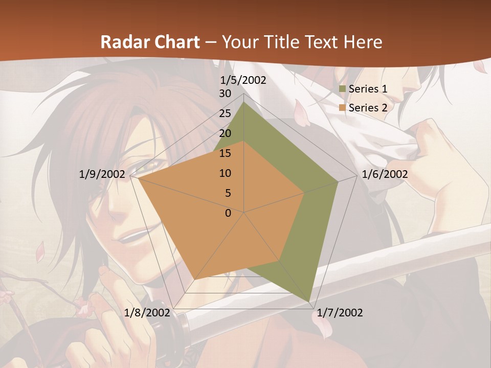 A Couple Of Anime Characters With Swords In Their Hands PowerPoint Template
