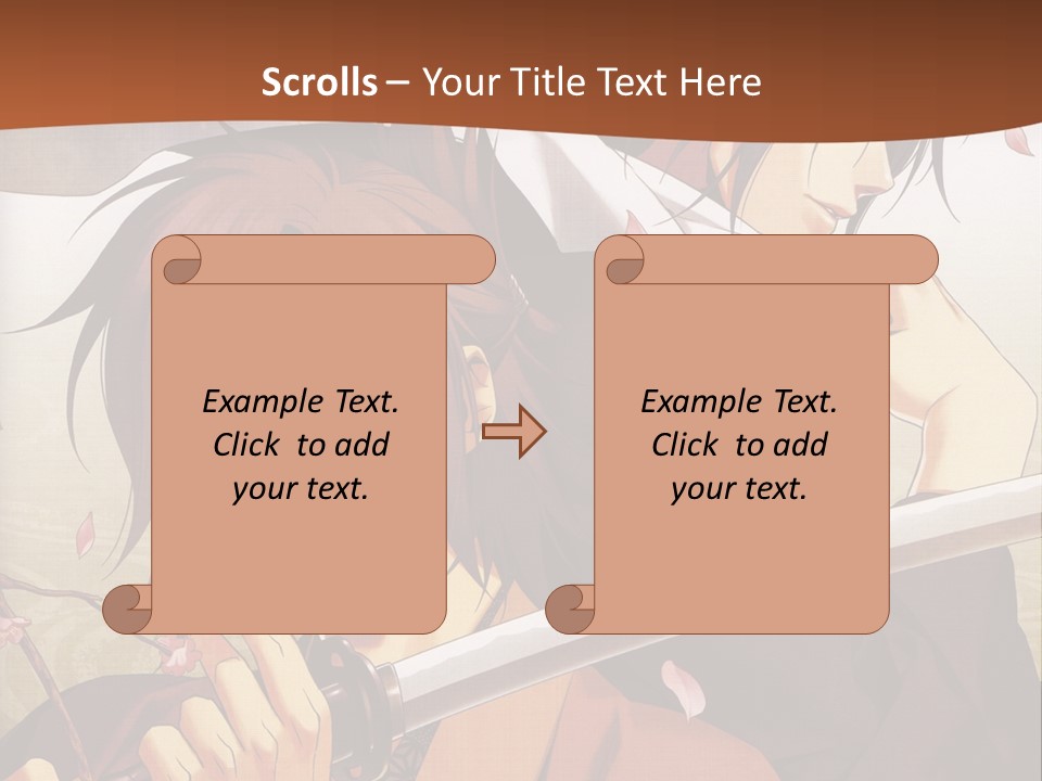 A Couple Of Anime Characters With Swords In Their Hands PowerPoint Template