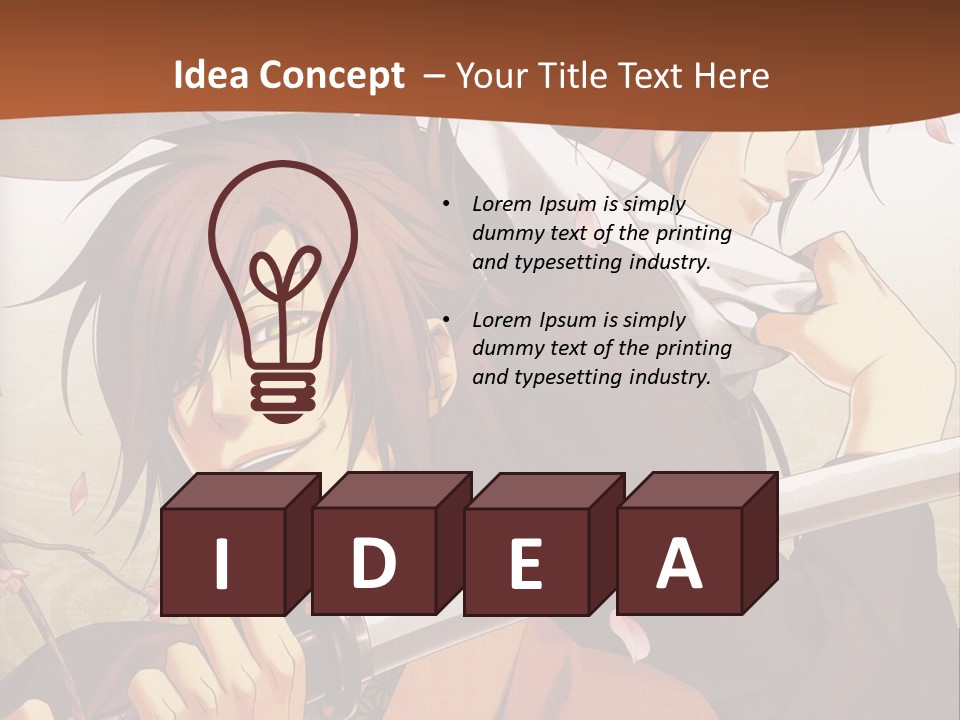 A Couple Of Anime Characters With Swords In Their Hands PowerPoint Template