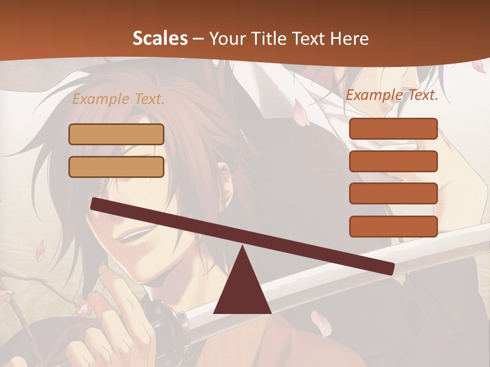 A Couple Of Anime Characters With Swords In Their Hands PowerPoint Template