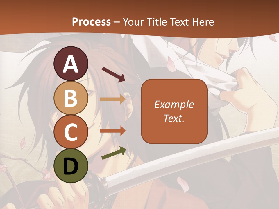 A Couple Of Anime Characters With Swords In Their Hands PowerPoint Template