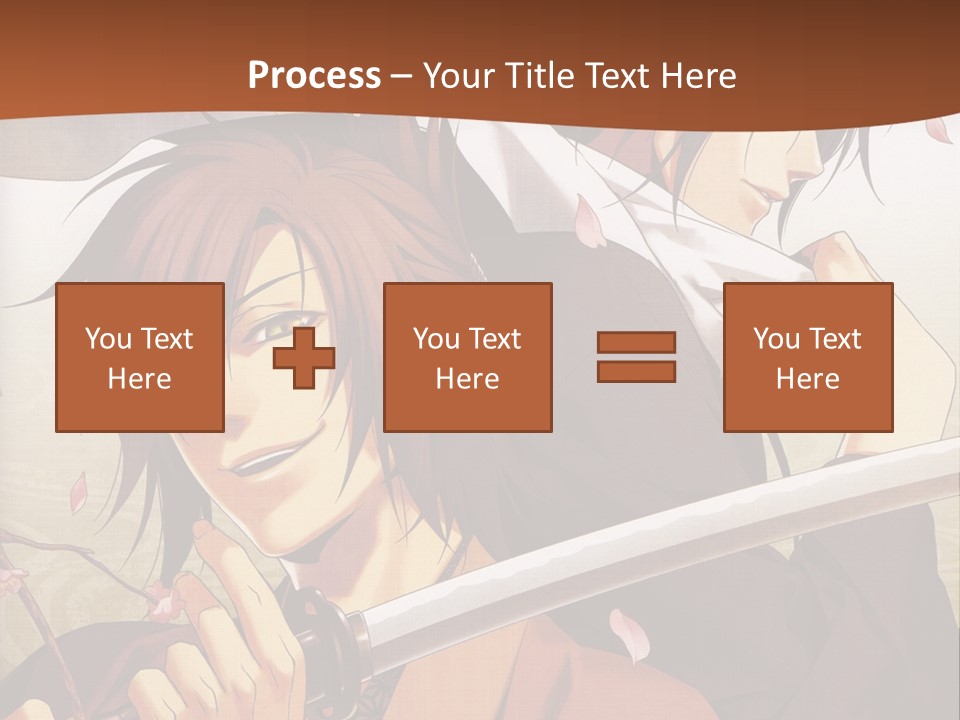A Couple Of Anime Characters With Swords In Their Hands PowerPoint Template