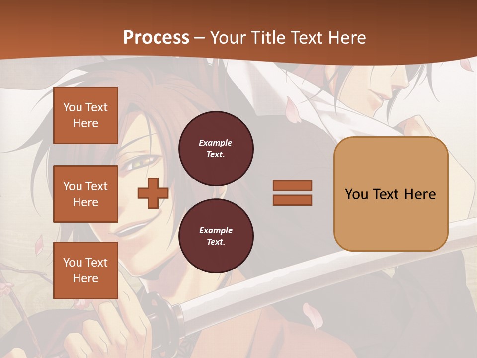 A Couple Of Anime Characters With Swords In Their Hands PowerPoint Template