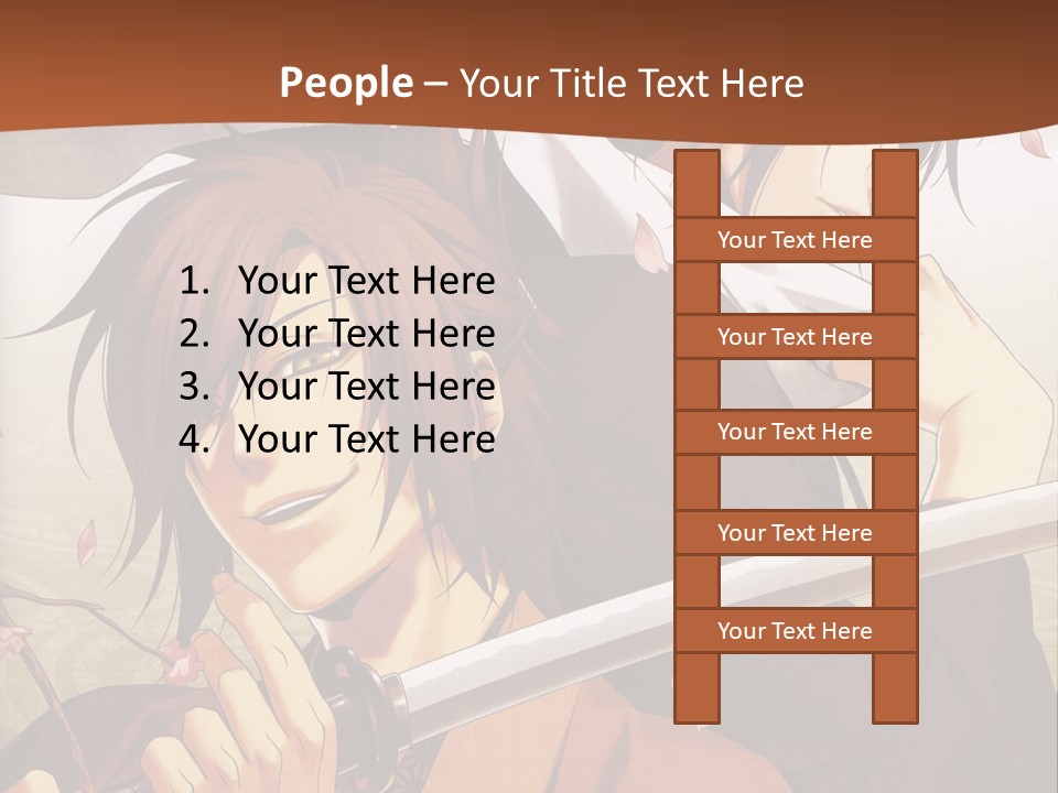 A Couple Of Anime Characters With Swords In Their Hands PowerPoint Template