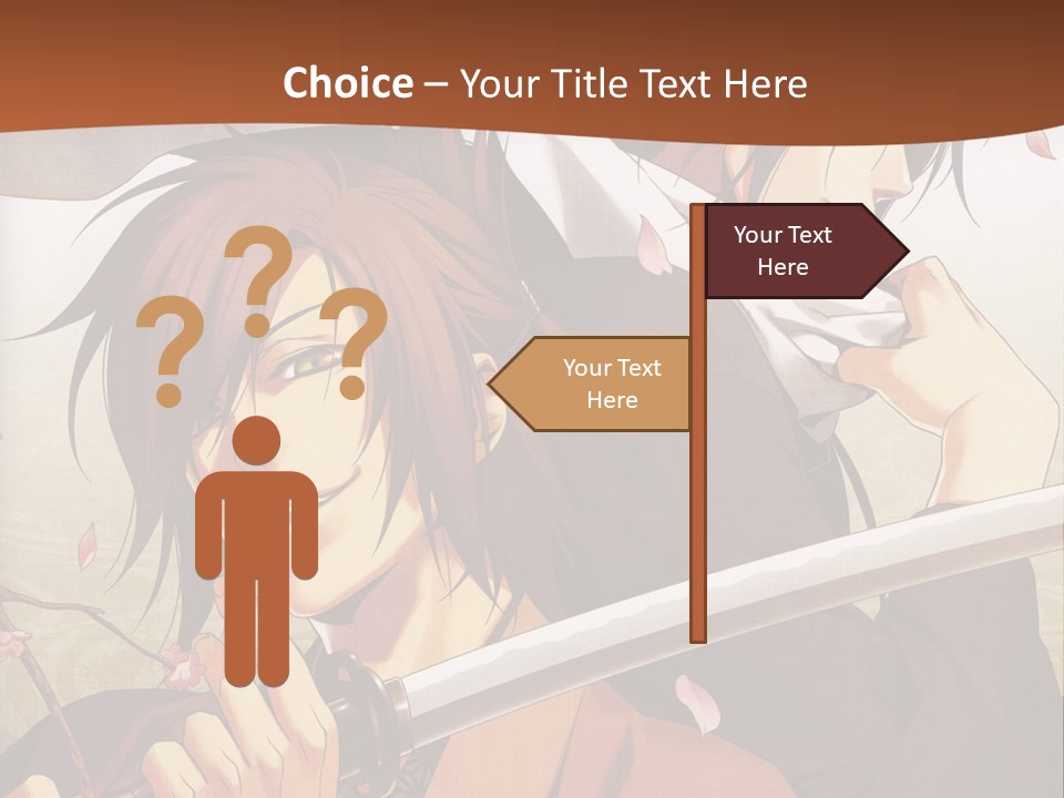 A Couple Of Anime Characters With Swords In Their Hands PowerPoint Template