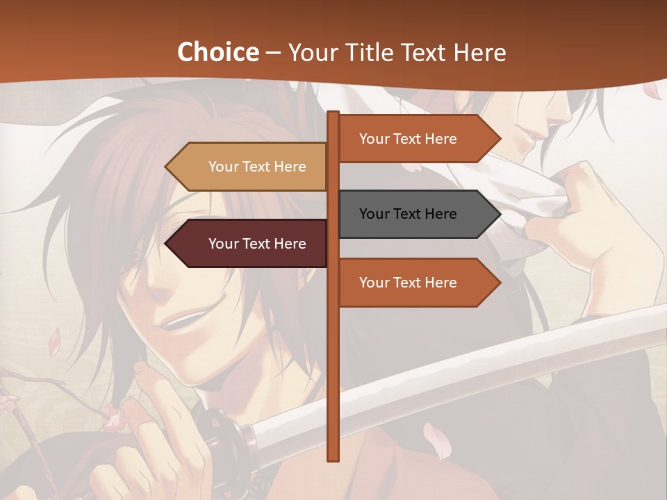 A Couple Of Anime Characters With Swords In Their Hands PowerPoint Template