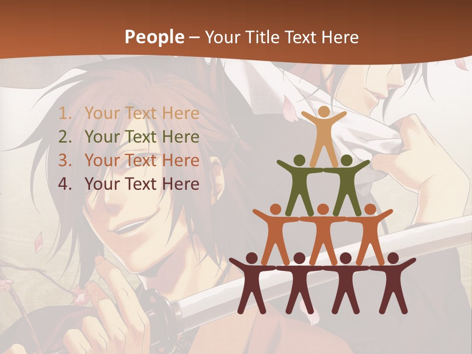 A Couple Of Anime Characters With Swords In Their Hands PowerPoint Template
