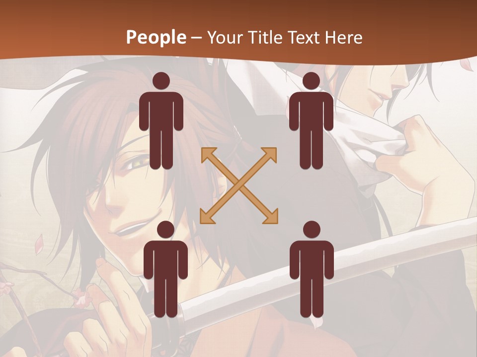 A Couple Of Anime Characters With Swords In Their Hands PowerPoint Template
